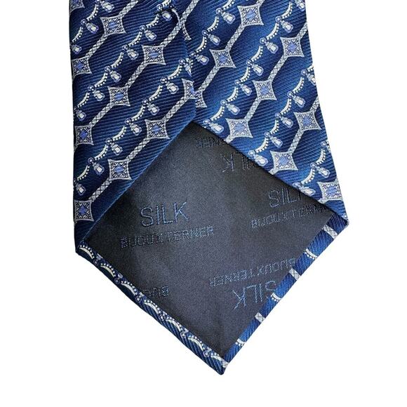 Bijoux Terner 100% Silk Tie Geometric Pattern - Picture 5 of 6